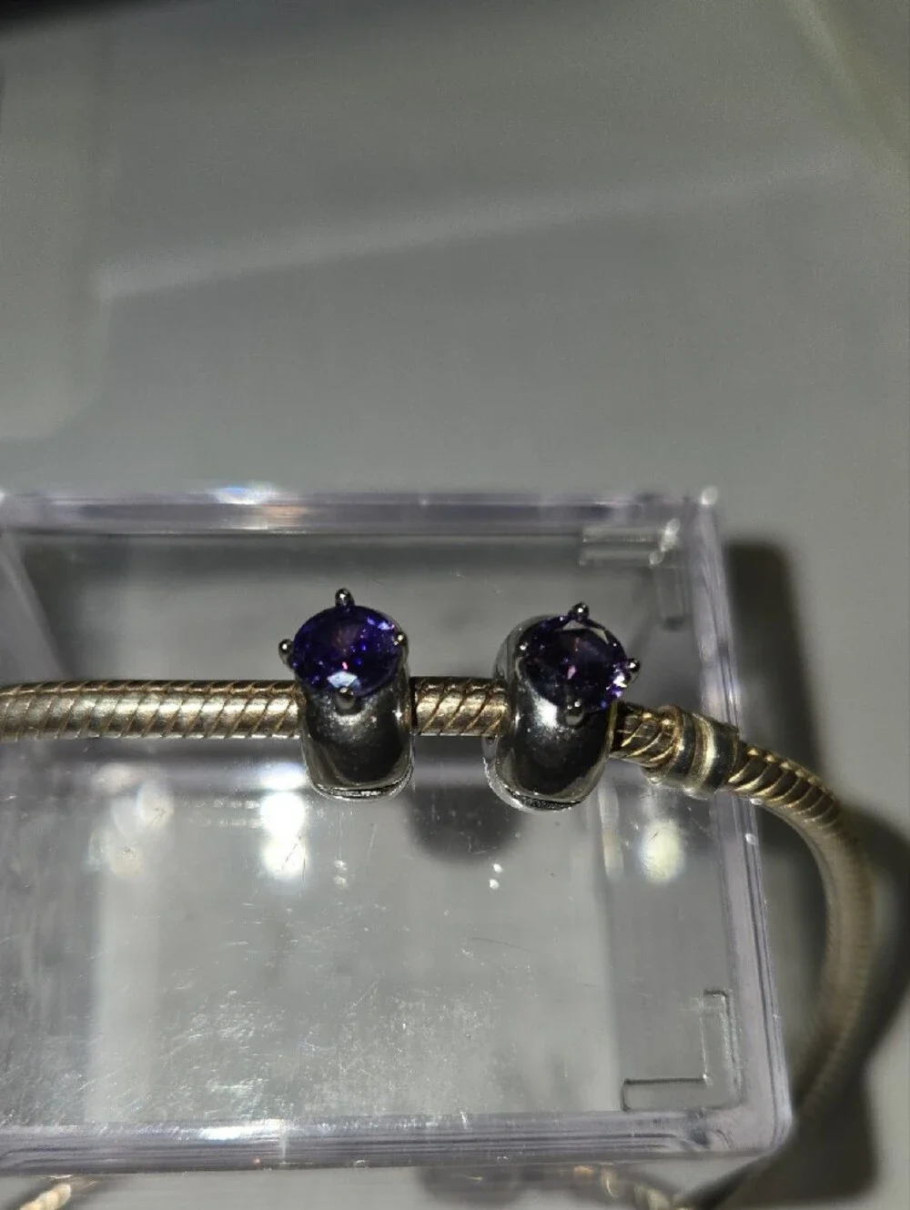 Pandora Purple Clips Pair - Picture 5 of 5
